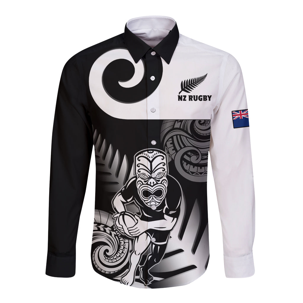 New Zealand Silver Fern Rugby Long Sleeve Button Shirt Go Champions NZ All Black Maori Koru - Wonder Print Shop