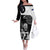 New Zealand Silver Fern Rugby Off The Shoulder Long Sleeve Dress Go Champions NZ All Black Maori Koru - Wonder Print Shop