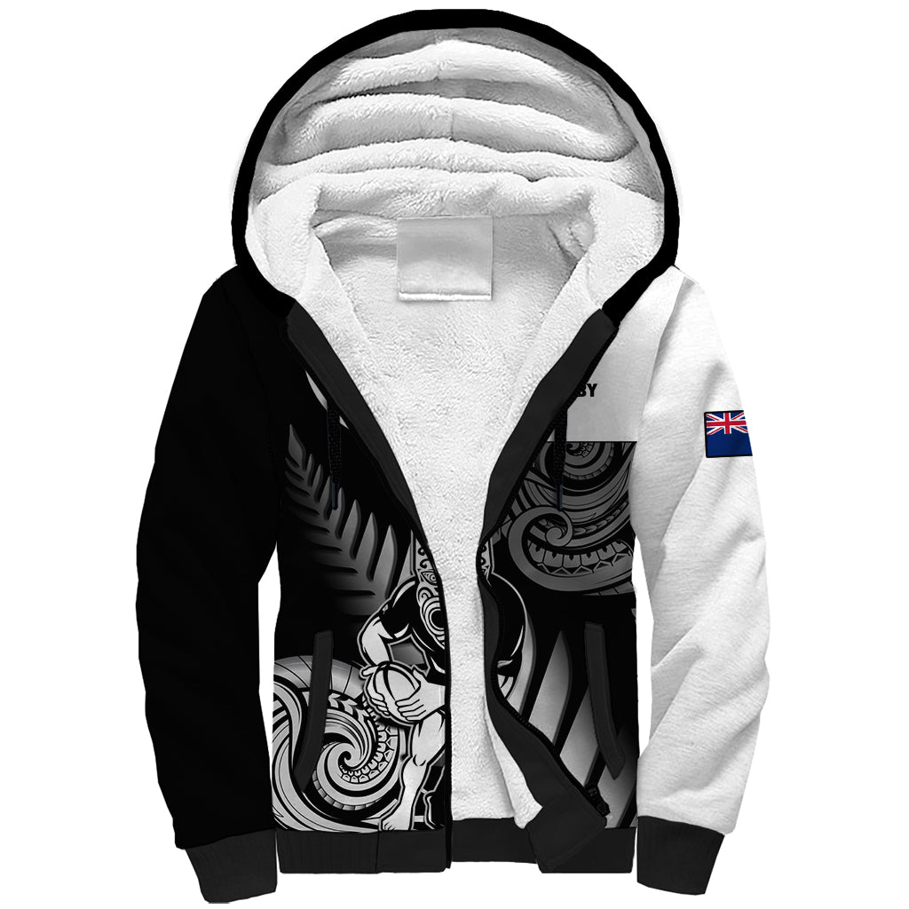 New Zealand Silver Fern Rugby Sherpa Hoodie Go Champions NZ All Black Maori Koru - Wonder Print Shop