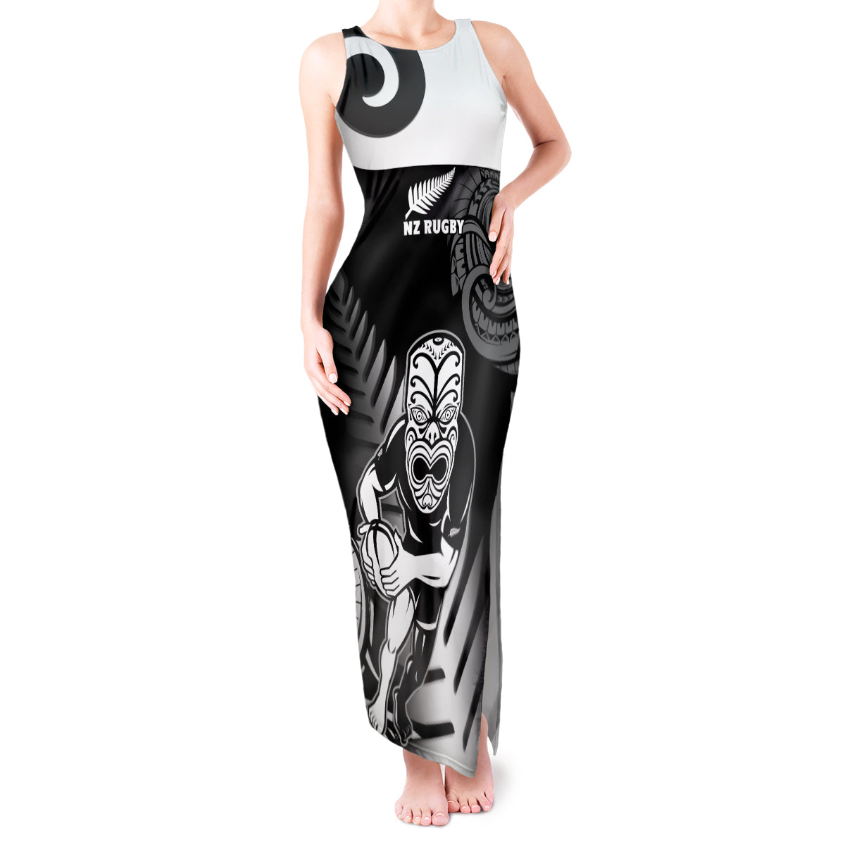 new-zealand-silver-fern-rugby-tank-maxi-dress-go-champions-nz-all-black-maori-koru