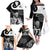 Custom New Zealand Silver Fern Rugby Family Matching Off Shoulder Long Sleeve Dress and Hawaiian Shirt Go Champions NZ All Black Maori Koru - Wonder Print Shop