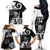 Custom New Zealand Silver Fern Rugby Family Matching Off Shoulder Long Sleeve Dress and Hawaiian Shirt Go Champions NZ All Black Maori Koru - Wonder Print Shop