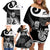 Custom New Zealand Silver Fern Rugby Family Matching Off Shoulder Short Dress and Hawaiian Shirt Go Champions NZ All Black Maori Koru - Wonder Print Shop