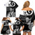 Custom New Zealand Silver Fern Rugby Family Matching Off Shoulder Short Dress and Hawaiian Shirt Go Champions NZ All Black Maori Koru - Wonder Print Shop