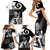 Custom New Zealand Silver Fern Rugby Family Matching Short Sleeve Bodycon Dress and Hawaiian Shirt Go Champions NZ All Black Maori Koru - Wonder Print Shop