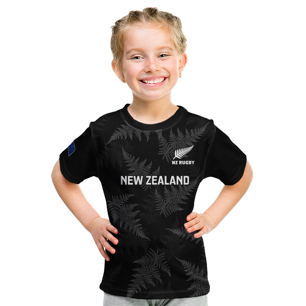 New Zealand Silver Fern Rugby Kid T Shirt 2023 Go Aotearoa Champions World Cup - Wonder Print Shop