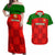 Portugal Rugby Couples Matching Off Shoulder Maxi Dress and Hawaiian Shirt Go Wolves Mix Coat Of Arms - Wonder Print Shop