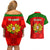 Portugal Rugby Couples Matching Off Shoulder Short Dress and Hawaiian Shirt Go Wolves Mix Coat Of Arms - Wonder Print Shop