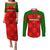 Portugal Rugby Couples Matching Puletasi Dress and Long Sleeve Button Shirts Go Wolves Mix Coat Of Arms - Wonder Print Shop