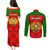 Portugal Rugby Couples Matching Puletasi Dress and Long Sleeve Button Shirts Go Wolves Mix Coat Of Arms - Wonder Print Shop