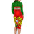 Portugal Rugby Family Matching Long Sleeve Bodycon Dress and Hawaiian Shirt Go Wolves Mix Coat Of Arms - Wonder Print Shop