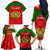 Portugal Rugby Family Matching Off Shoulder Long Sleeve Dress and Hawaiian Shirt Go Wolves Mix Coat Of Arms - Wonder Print Shop