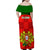 Portugal Rugby Family Matching Off Shoulder Maxi Dress and Hawaiian Shirt Go Wolves Mix Coat Of Arms - Wonder Print Shop