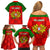 Portugal Rugby Family Matching Off Shoulder Short Dress and Hawaiian Shirt Go Wolves Mix Coat Of Arms - Wonder Print Shop