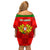 Portugal Rugby Family Matching Off Shoulder Short Dress and Hawaiian Shirt Go Wolves Mix Coat Of Arms - Wonder Print Shop