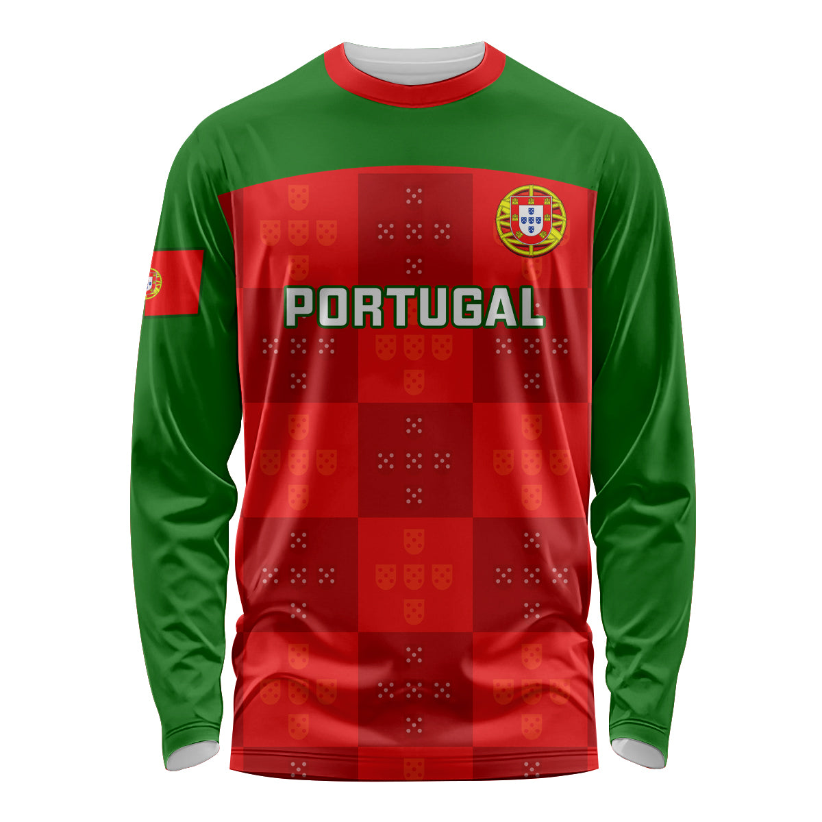 Portugal Rugby Long Sleeve Shirt Go Wolves Mix Coat Of Arms - Wonder Print Shop