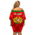 Portugal Rugby Off Shoulder Short Dress Go Wolves Mix Coat Of Arms - Wonder Print Shop