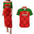 Custom Portugal Rugby Couples Matching Puletasi Dress and Hawaiian Shirt Go Wolves Mix Coat Of Arms - Wonder Print Shop