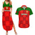 Custom Portugal Rugby Couples Matching Summer Maxi Dress and Hawaiian Shirt Go Wolves Mix Coat Of Arms - Wonder Print Shop