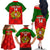 Custom Portugal Rugby Family Matching Off Shoulder Long Sleeve Dress and Hawaiian Shirt Go Wolves Mix Coat Of Arms - Wonder Print Shop