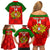 Custom Portugal Rugby Family Matching Off Shoulder Short Dress and Hawaiian Shirt Go Wolves Mix Coat Of Arms - Wonder Print Shop