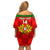 Custom Portugal Rugby Family Matching Off Shoulder Short Dress and Hawaiian Shirt Go Wolves Mix Coat Of Arms - Wonder Print Shop