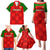 Custom Portugal Rugby Family Matching Puletasi Dress and Hawaiian Shirt Go Wolves Mix Coat Of Arms - Wonder Print Shop