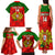 Custom Portugal Rugby Family Matching Tank Maxi Dress and Hawaiian Shirt Go Wolves Mix Coat Of Arms - Wonder Print Shop