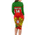 Custom Portugal Rugby Long Sleeve Bodycon Dress Go Wolves Mix Coat Of Arms - Wonder Print Shop