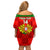 Custom Portugal Rugby Off Shoulder Short Dress Go Wolves Mix Coat Of Arms - Wonder Print Shop