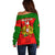 Custom Portugal Rugby Off Shoulder Sweater Go Wolves Mix Coat Of Arms - Wonder Print Shop