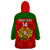 Custom Portugal Rugby Wearable Blanket Hoodie Go Wolves Mix Coat Of Arms - Wonder Print Shop