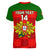 Custom Portugal Rugby Women V Neck T Shirt Go Wolves Mix Coat Of Arms - Wonder Print Shop