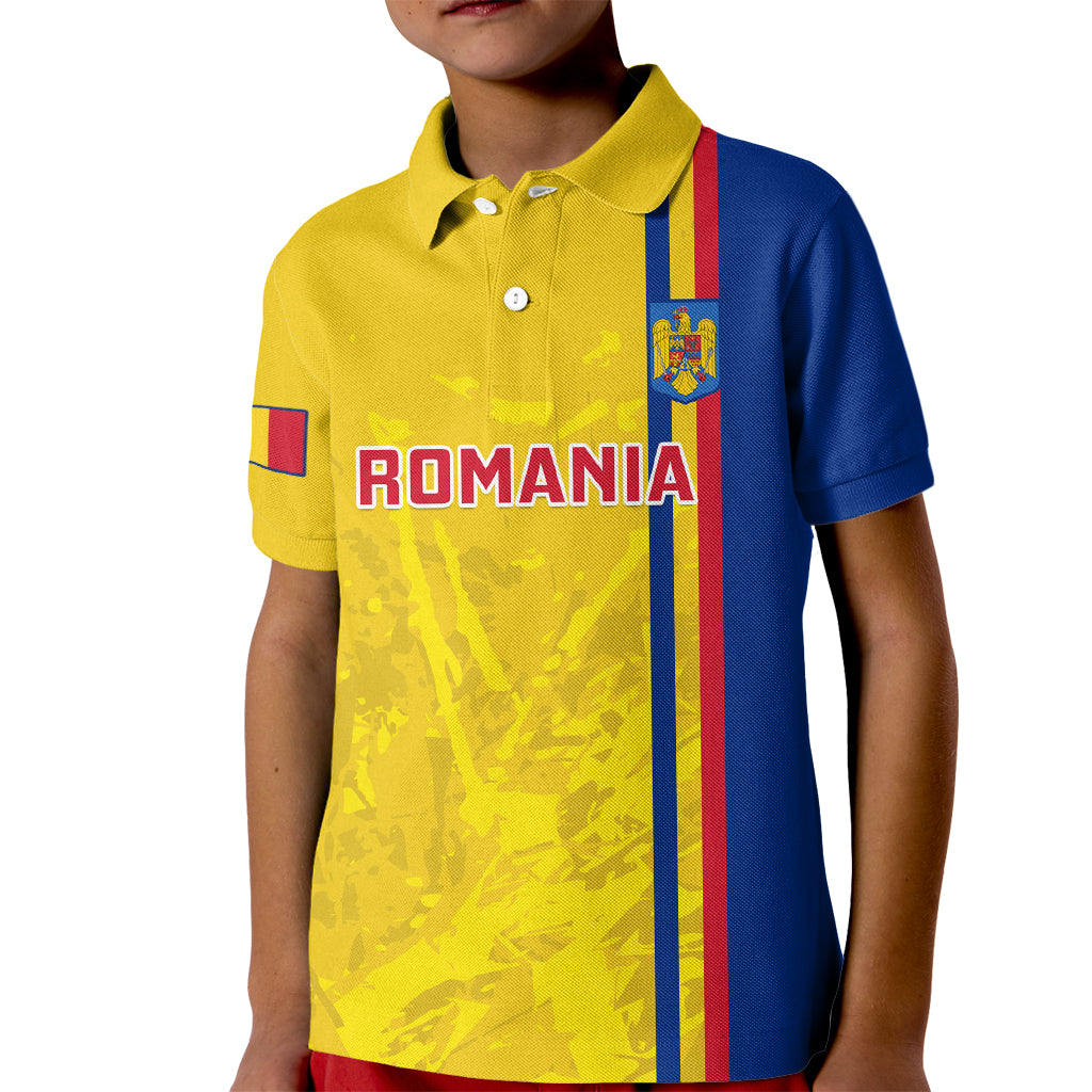 Romania Rugby Kid Polo Shirt Go The Oaks Grunge Style - Wonder Print Shop