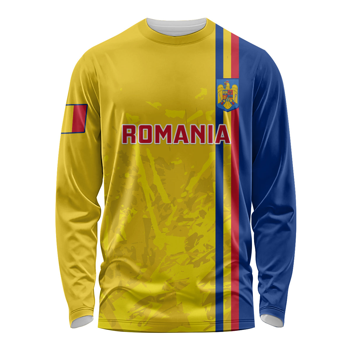 Romania Rugby Long Sleeve Shirt Go The Oaks Grunge Style - Wonder Print Shop