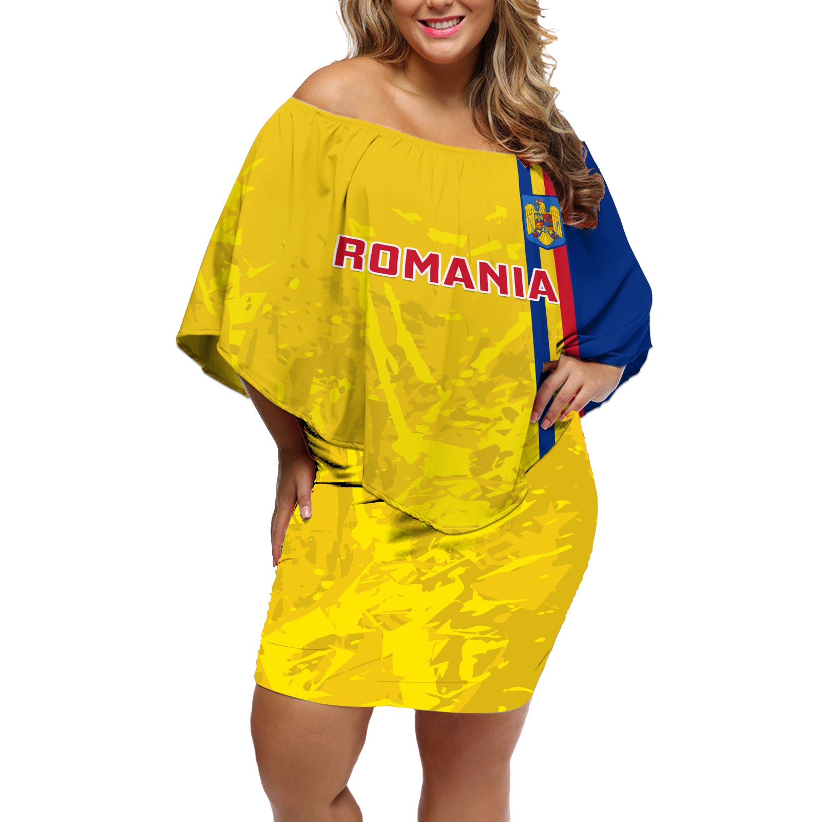 Romania Rugby Off Shoulder Short Dress Go The Oaks Grunge Style - Wonder Print Shop