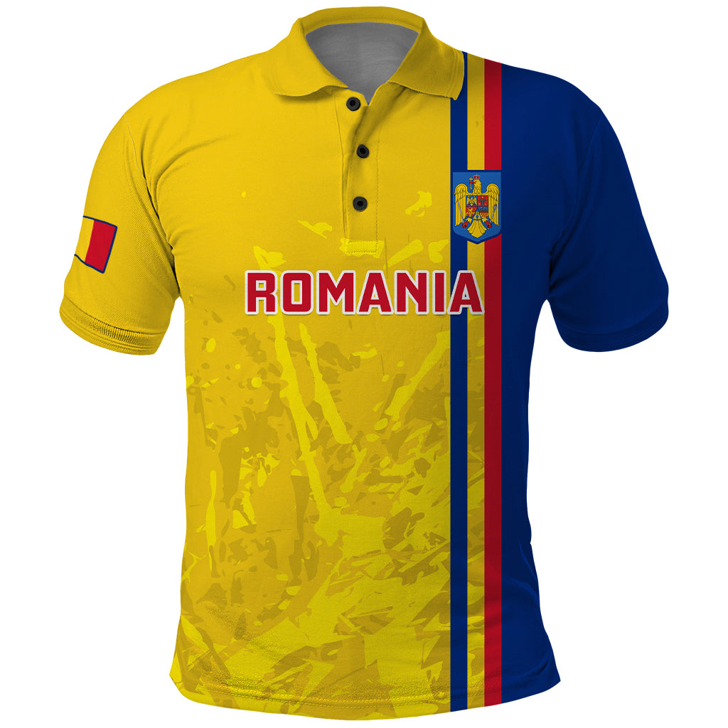 Romania Rugby Polo Shirt Go The Oaks Grunge Style - Wonder Print Shop