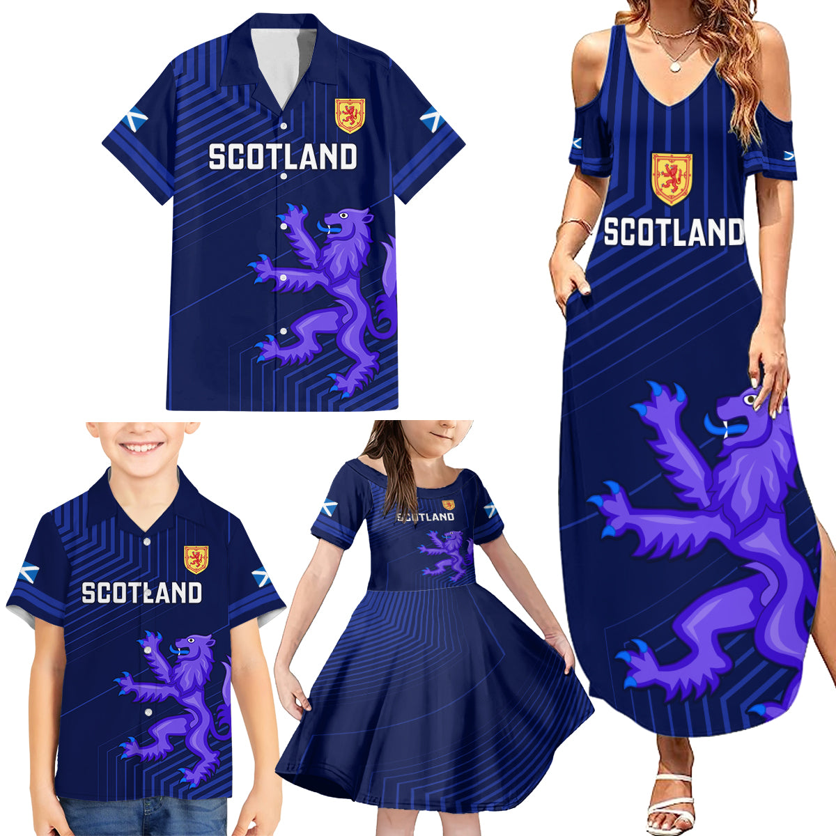 Scotland Rugby Family Matching Summer Maxi Dress and Hawaiian Shirt 2023 Go Scottish - Wonder Print Shop