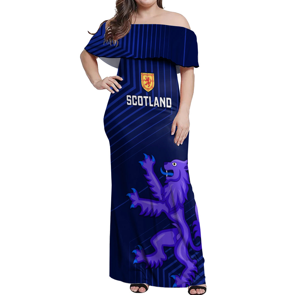 Scotland Rugby Off Shoulder Maxi Dress 2023 Go Scottish - Wonder Print Shop