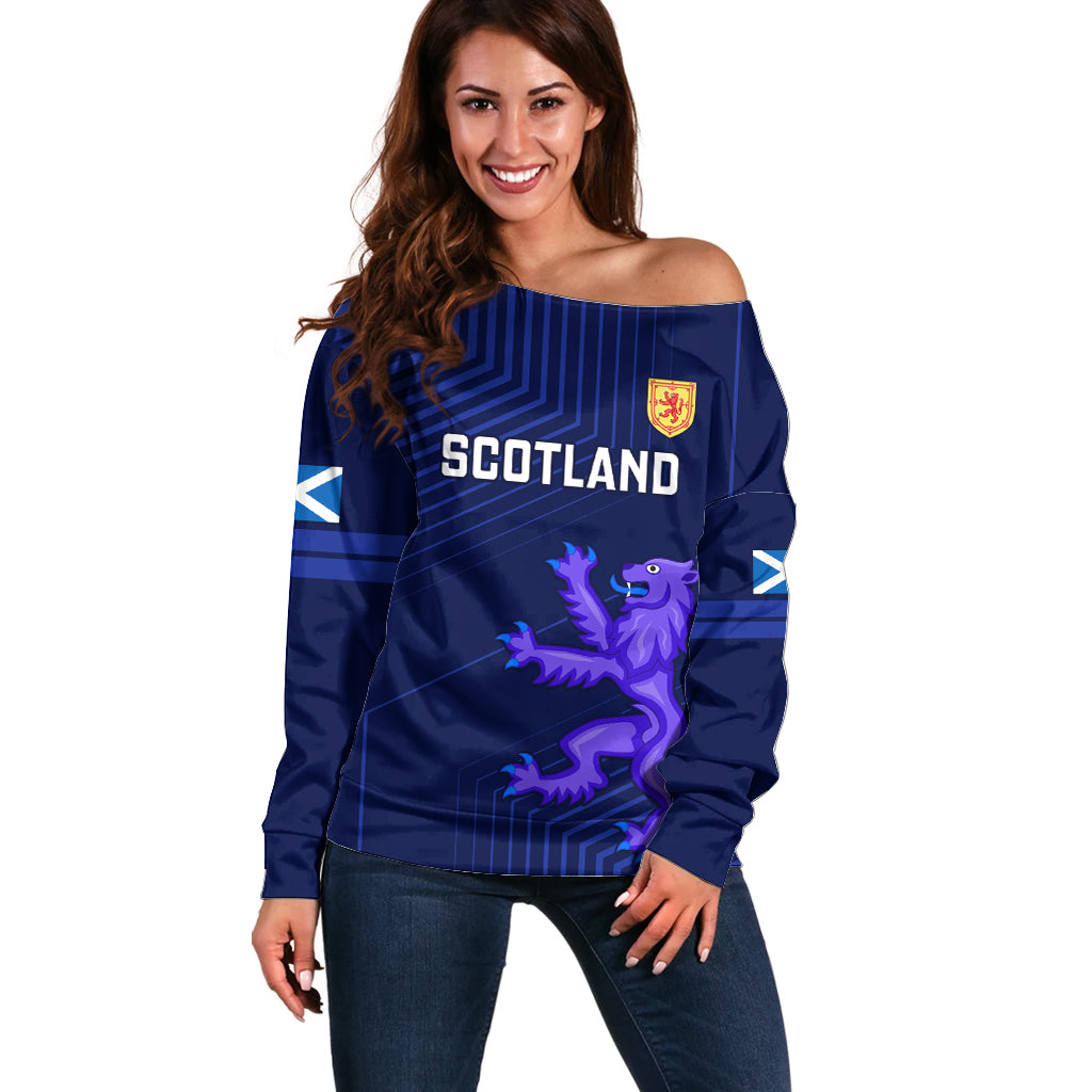 Scotland Rugby Off Shoulder Sweater 2023 Go Scottish - Wonder Print Shop