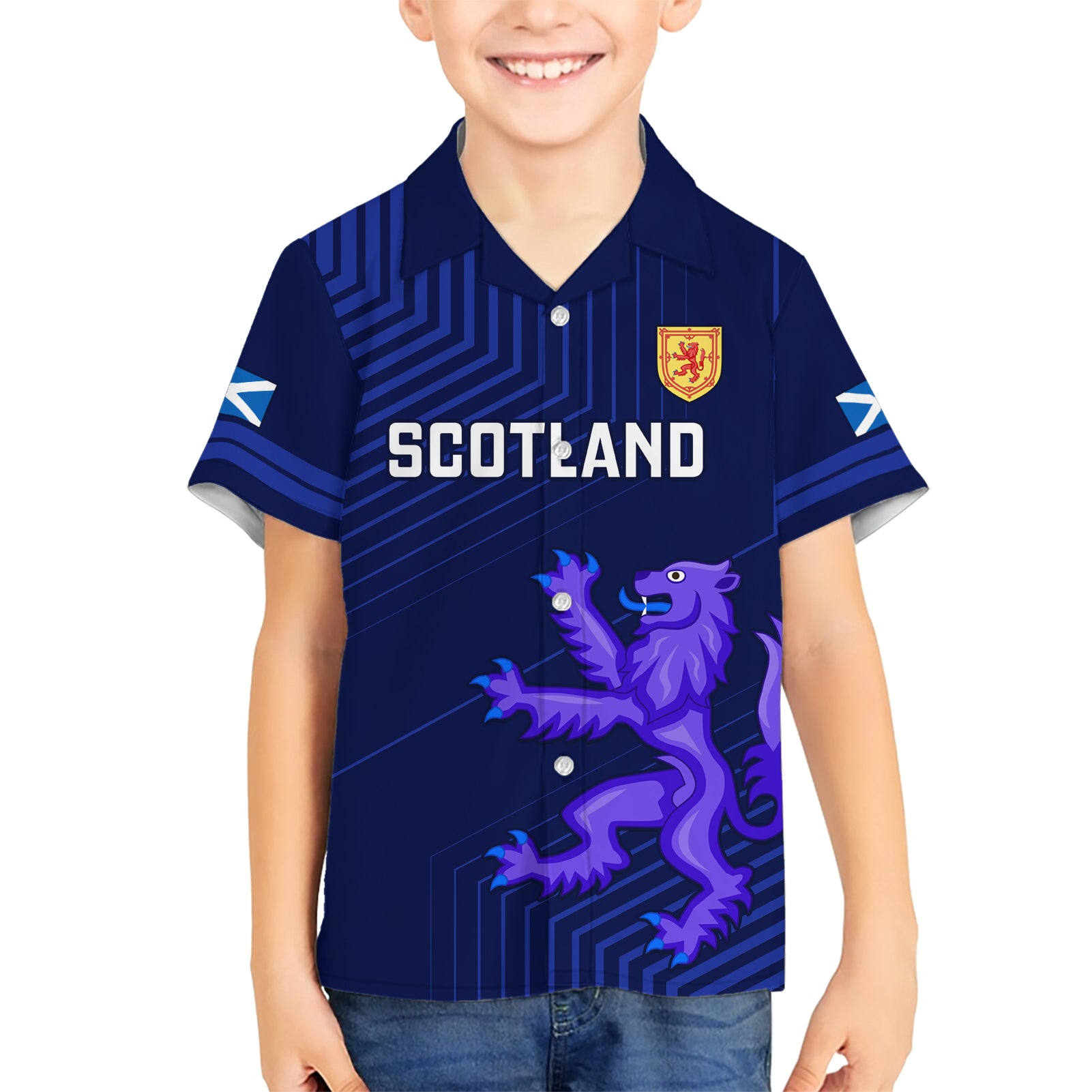 Custom Scotland Rugby Kid Hawaiian Shirt 2023 Go Scottish - Wonder Print Shop