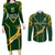 South Africa Rugby Couples Matching Long Sleeve Bodycon Dress and Long Sleeve Button Shirts 2023 Go Champions World Cup Springboks - Wonder Print Shop