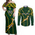 South Africa Rugby Couples Matching Off Shoulder Maxi Dress and Long Sleeve Button Shirts 2023 Go Champions World Cup Springboks - Wonder Print Shop