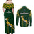 South Africa Rugby Couples Matching Off Shoulder Maxi Dress and Long Sleeve Button Shirts 2023 Go Champions World Cup Springboks - Wonder Print Shop