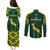 South Africa Rugby Couples Matching Puletasi Dress and Long Sleeve Button Shirts 2023 Go Champions World Cup Springboks - Wonder Print Shop