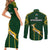 South Africa Rugby Couples Matching Short Sleeve Bodycon Dress and Long Sleeve Button Shirts 2023 Go Champions World Cup Springboks - Wonder Print Shop