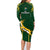 South Africa Rugby Family Matching Long Sleeve Bodycon Dress and Hawaiian Shirt 2023 Go Champions World Cup Springboks - Wonder Print Shop