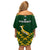 South Africa Rugby Family Matching Off Shoulder Short Dress and Hawaiian Shirt 2023 Go Champions World Cup Springboks - Wonder Print Shop