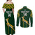 Custom South Africa Rugby Couples Matching Off Shoulder Maxi Dress and Long Sleeve Button Shirts 2023 Go Champions World Cup Springboks - Wonder Print Shop