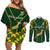 Custom South Africa Rugby Couples Matching Off Shoulder Short Dress and Long Sleeve Button Shirts 2023 Go Champions World Cup Springboks - Wonder Print Shop